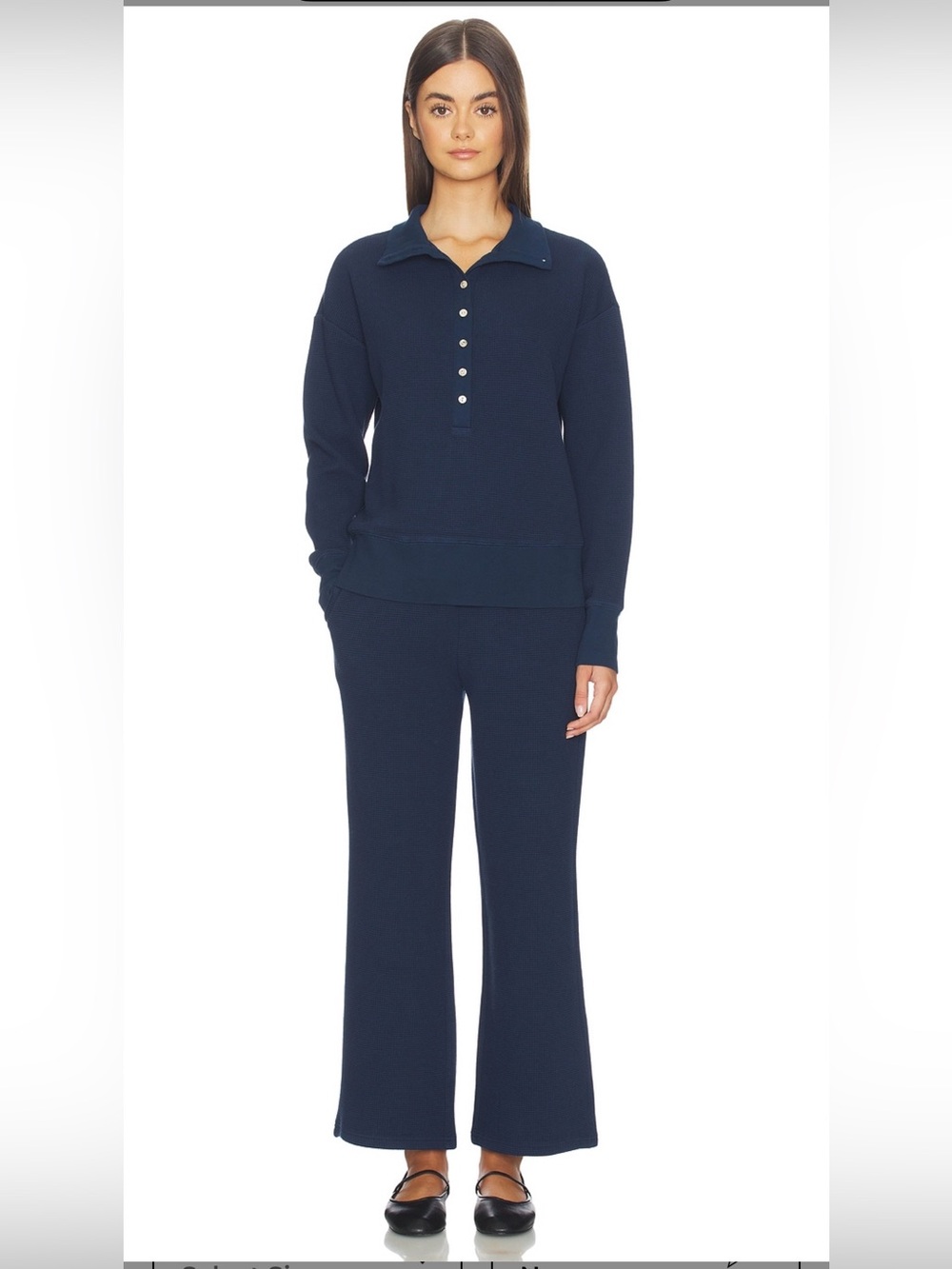 Navy Waffle Knit Set by Negative Underwear